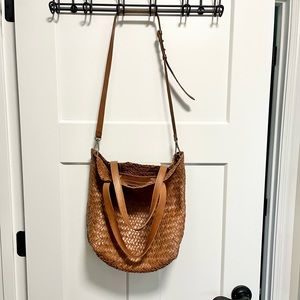 Madewell leather woven bag